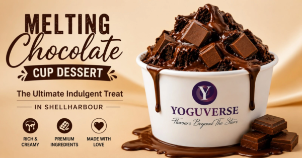 melting chocolate cup dessert
